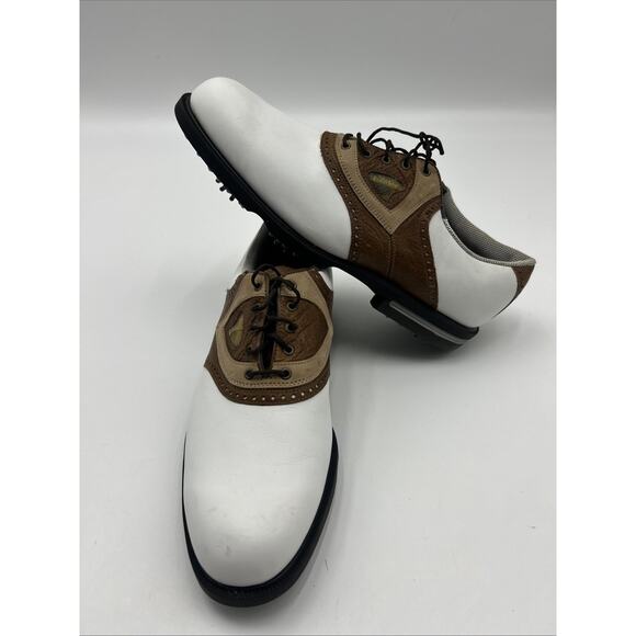 FootJoy Other - FootJoy Mens Size 11.5 Golf Shoe White Brown Gel Fusion Waterproof Leather 59880
